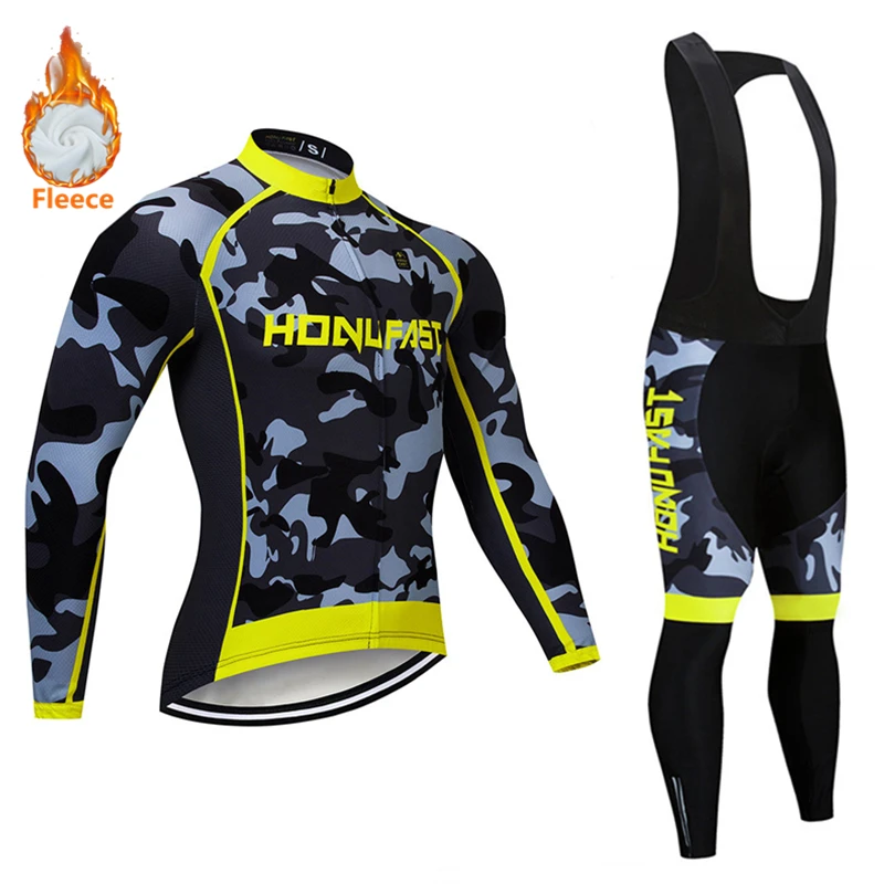 Зима 2023 теплая флисовая одежда для велоспорта мужской костюм из Джерси с длинным