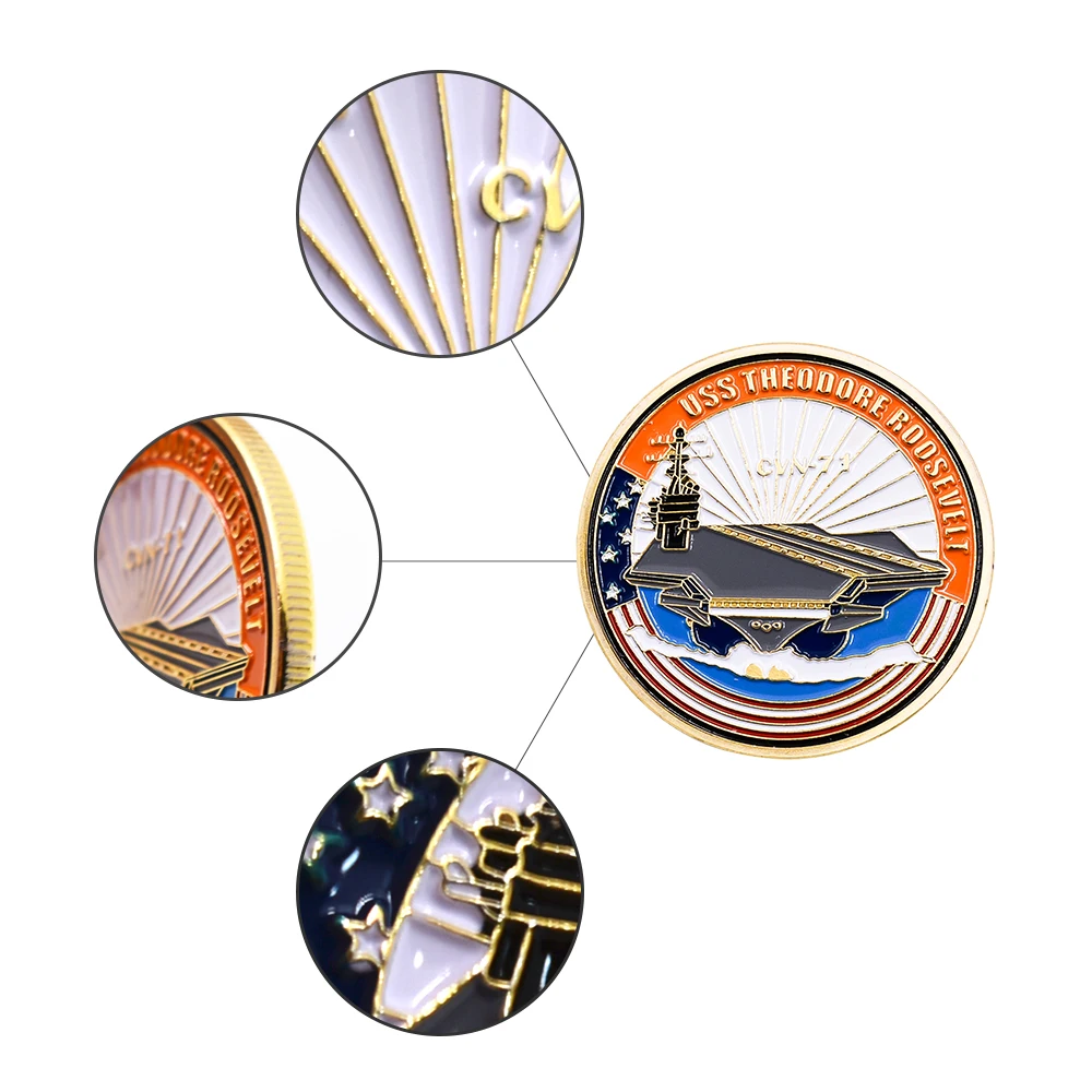 

US Navy Gold Metal Coins Challenge Coin Collectibles American Style Gifts for Collections 1pcs