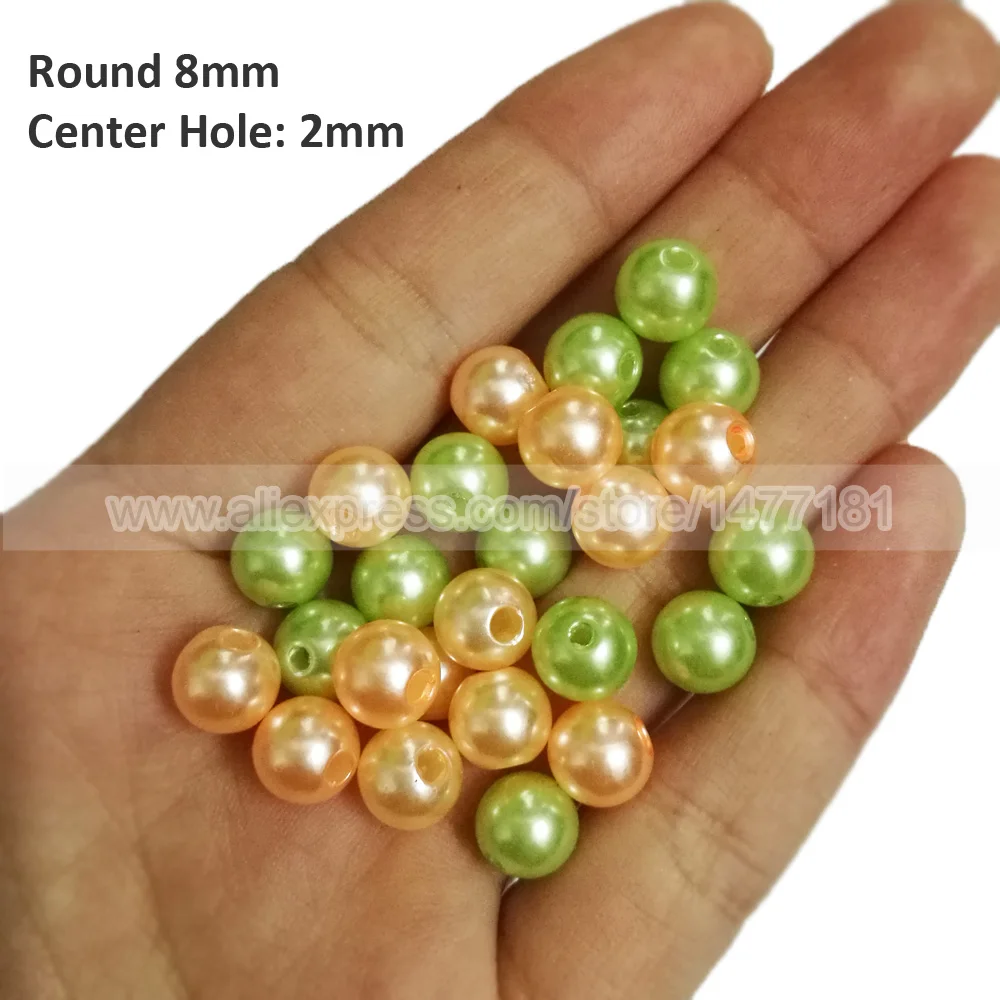 100 шт швейные жемчужины с отверстием 8 мм зеленый персиковый жемчуг имитация