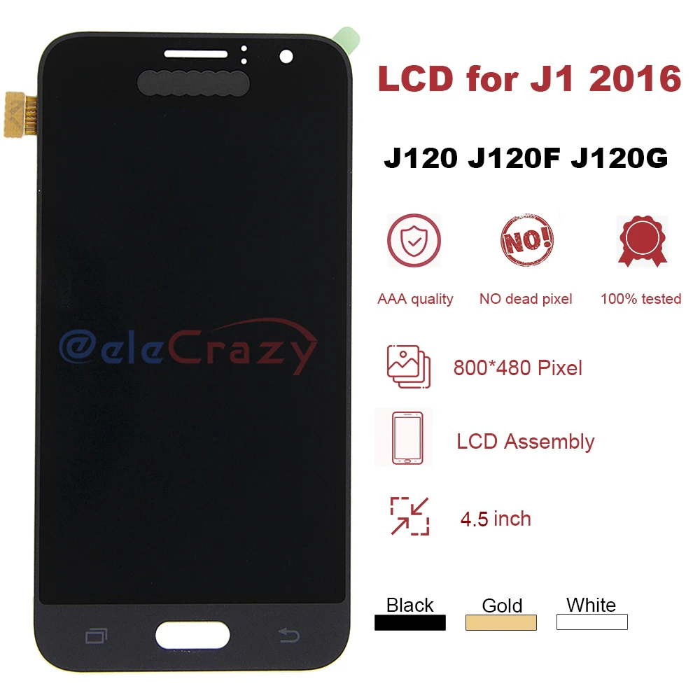 100% протестированный для SAMSUNG Galaxy J1 2016 J120 J120F J120H J120M ЖК дисплей с сенсорным экраном