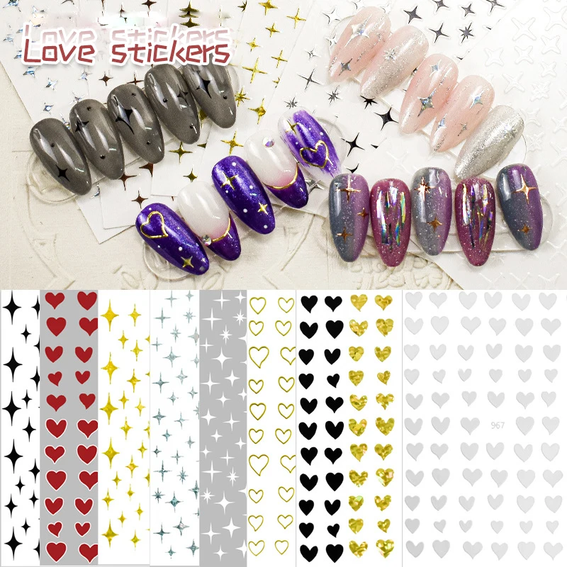 

2021 Hot Valentine's Day Manicure Love Letter Heart Slider Inscription Nail Art Decoration DIY Slider Fashion Manicure Sticker