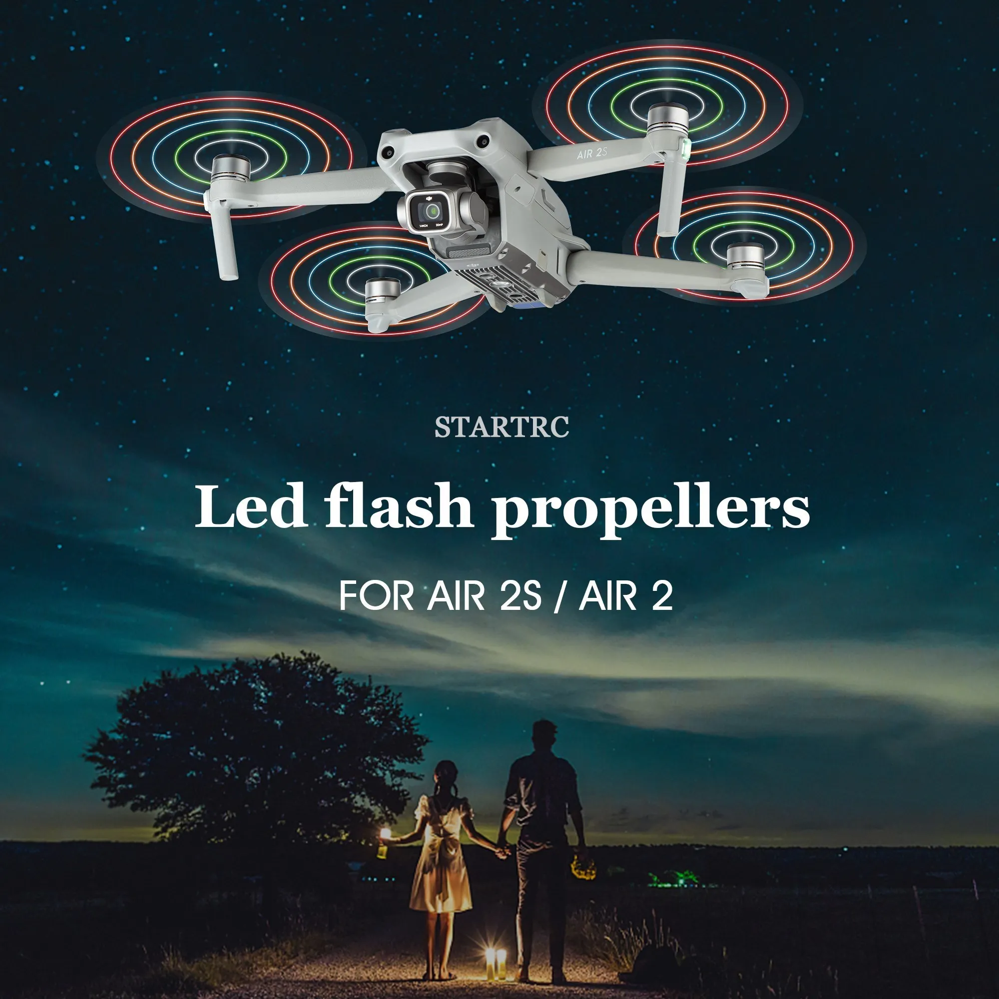 

STARTRC Mavic Air 2S LED Lights Flash Propeller 7238F Rechargeable Propeller Night Flying For DJI Mavic Air 2S Drone Propelle