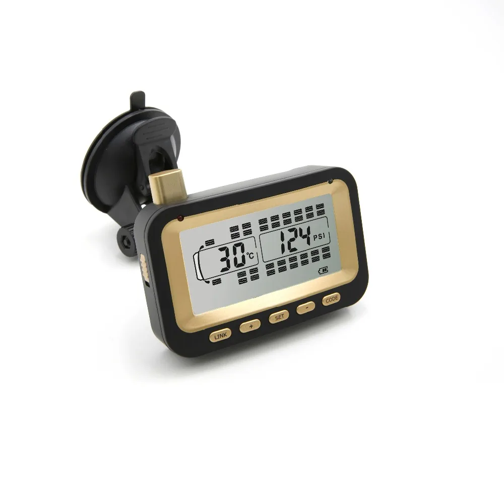 

KingAuto Wireless TPMS Tire Pressure Monitoring System with 6pcs External Sensors , Temperature and Pressure LCD Display, Rea