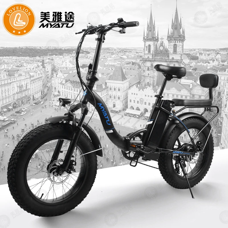 

[MYATU] Europe Stock 2 Wheel Fat Tire Electric Bike With 48V Removable Battery Adult Electric Bicycle Cycle gift Luggage Rack