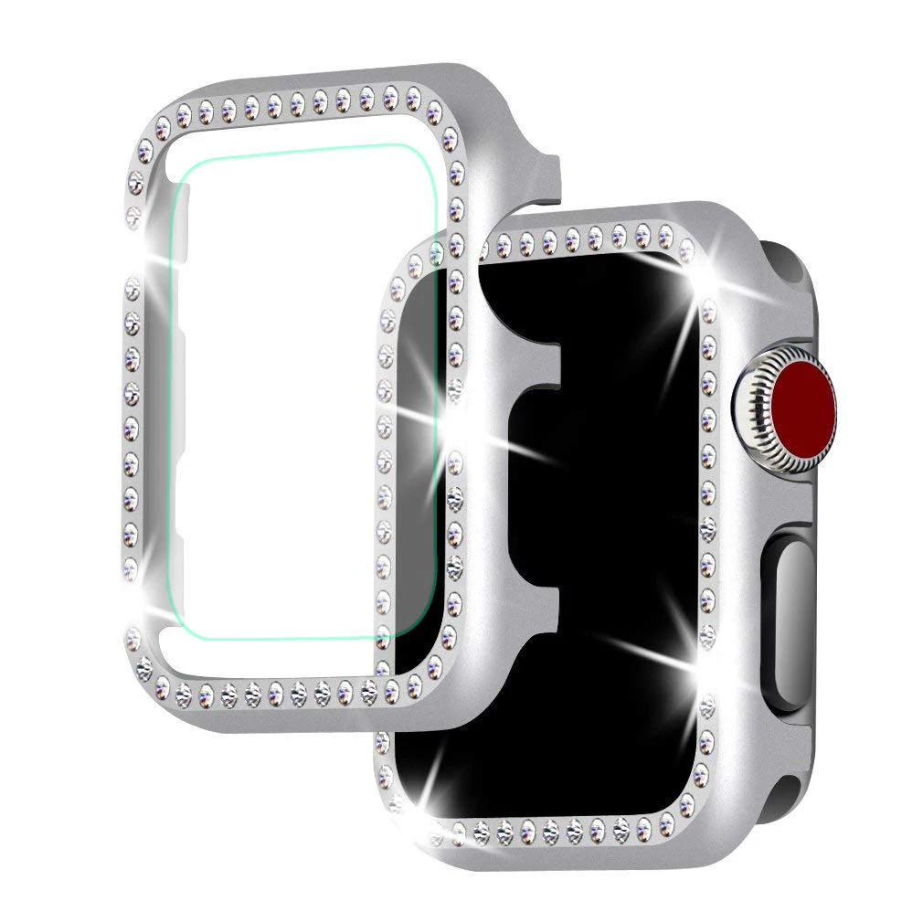 Чехол со стразами+ стекло для apple watch 5 4 3 apple watch band case 44 мм/40 мм iwatch band 42 мм/38 мм защитный чехол с кристаллами
