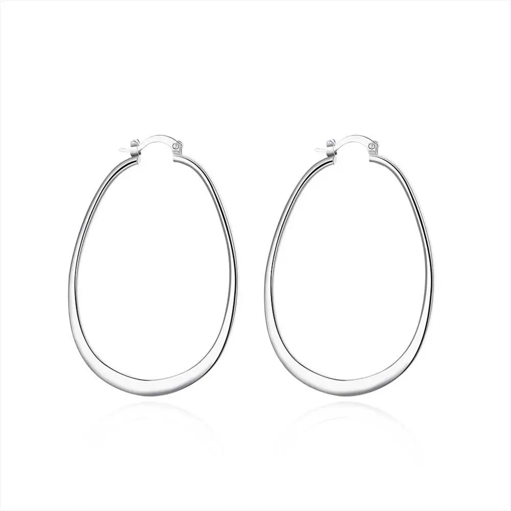 

Женские серьги-кольца из серебра 925 пробы, 6,8x4,5 см