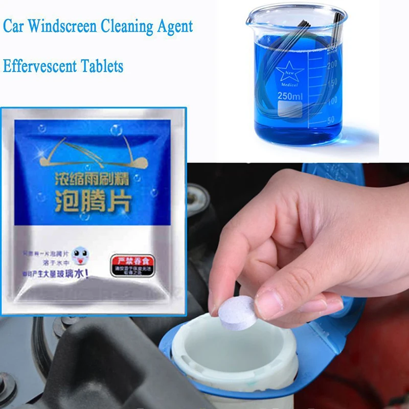 

JETTING 1pc/2pcs Auto Car Windshield Glass Wash Cleaning Concentrated Effervescent Tablets Cleaner Fluid Car Solid Cleaner