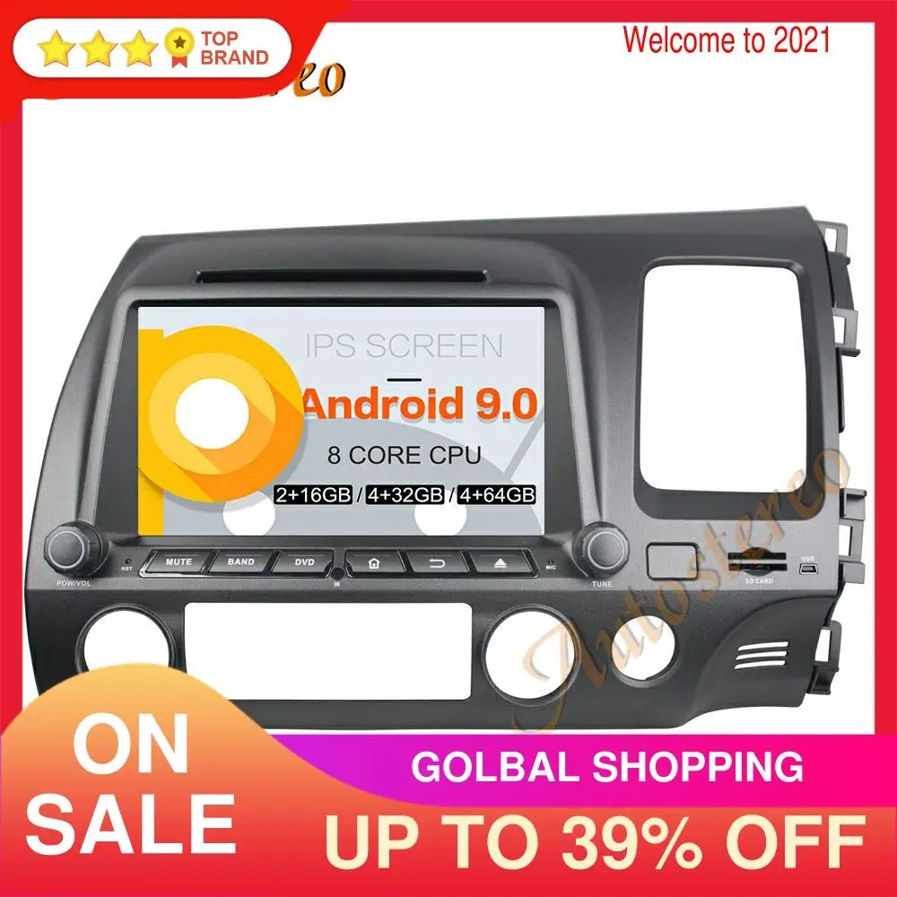 DSP Android 9 0 PX5/PX6 автомобильный dvd-плеер мультимедийный плеер GPS навигация для Honda Civic