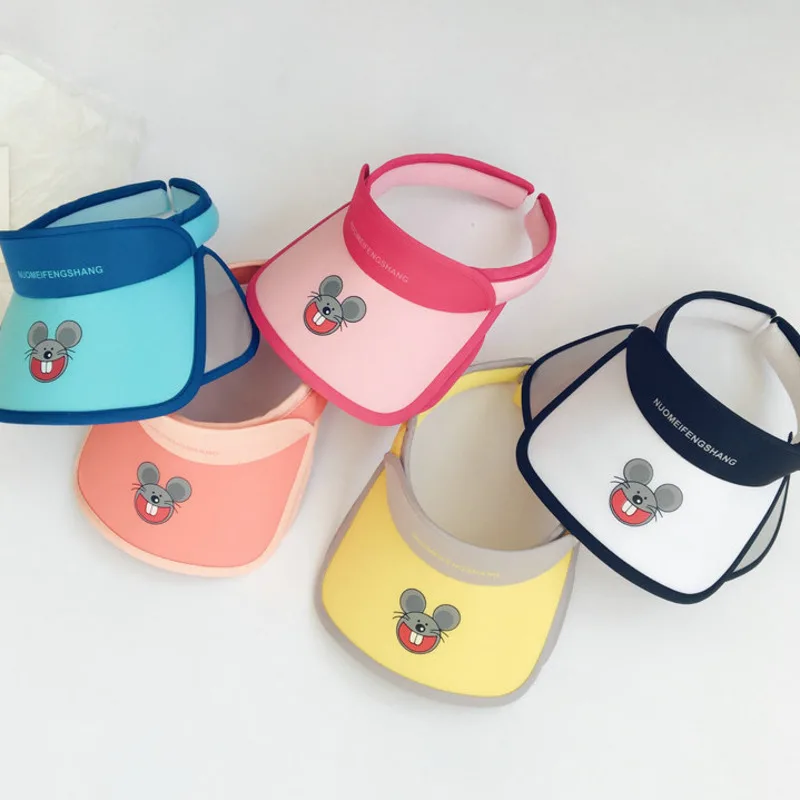

Summer Cute Animal Pattern Sunhat For Baby Girls Colorful Adjustable Visor For The Sun Cap Outdoor Big Brim Plastic Beach Hat