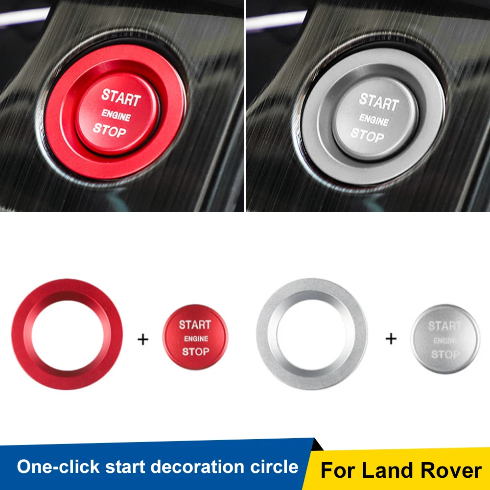 

2Pcs/Set Car Engine Start Button Replace Cover and Ring for Land Rover Jaguar Self Adhesive Stop Switch Accessories Car Decor