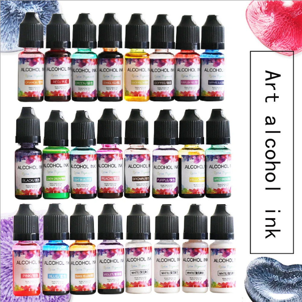 

10ML Art Ink Alcohol Resin Pigment Kit Liquid Resin Colorant Dye Ink Diffusion Epoxy Resin DIY Jewelry Making