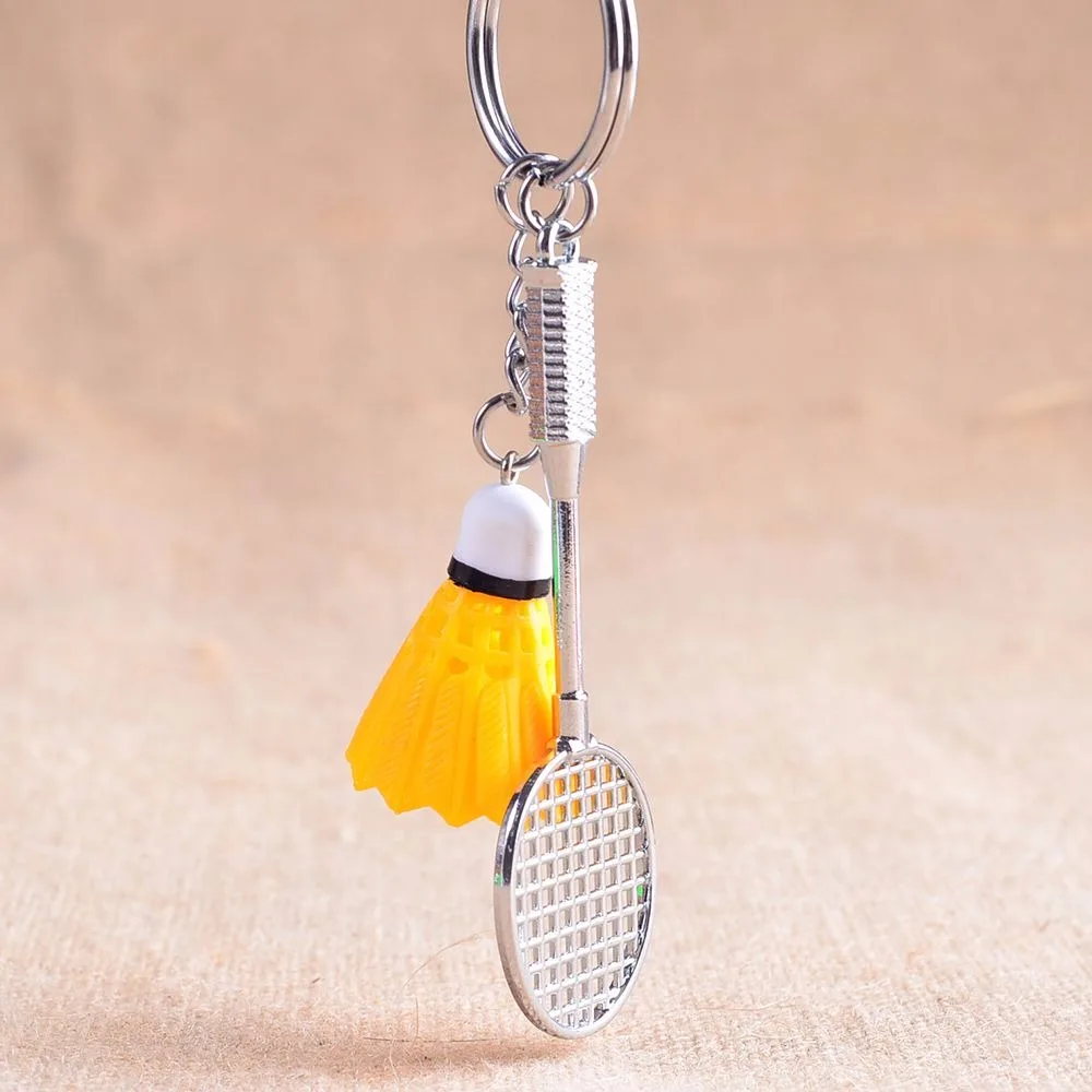 

1pcs New Mini 3D Badminton Racket Balls Sports Keyring Pendant Keyfob DIY Keychain Holder Ring Car Bag Pendant Charm Keyring