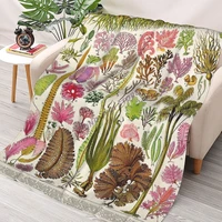 adolphe millot algues vintage french botanical illustration throw blanket sherpa blanket cover bedding soft blankets