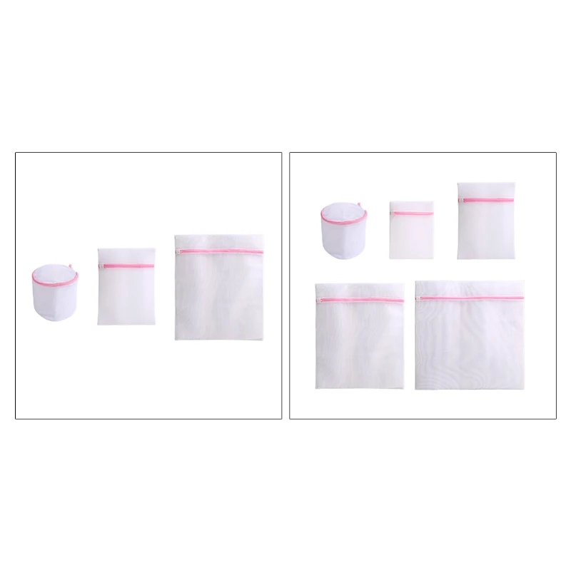 

3/5Pcs Mesh Laundry Bags Washing Machine Wash Bags Reusable Zippered Organizer