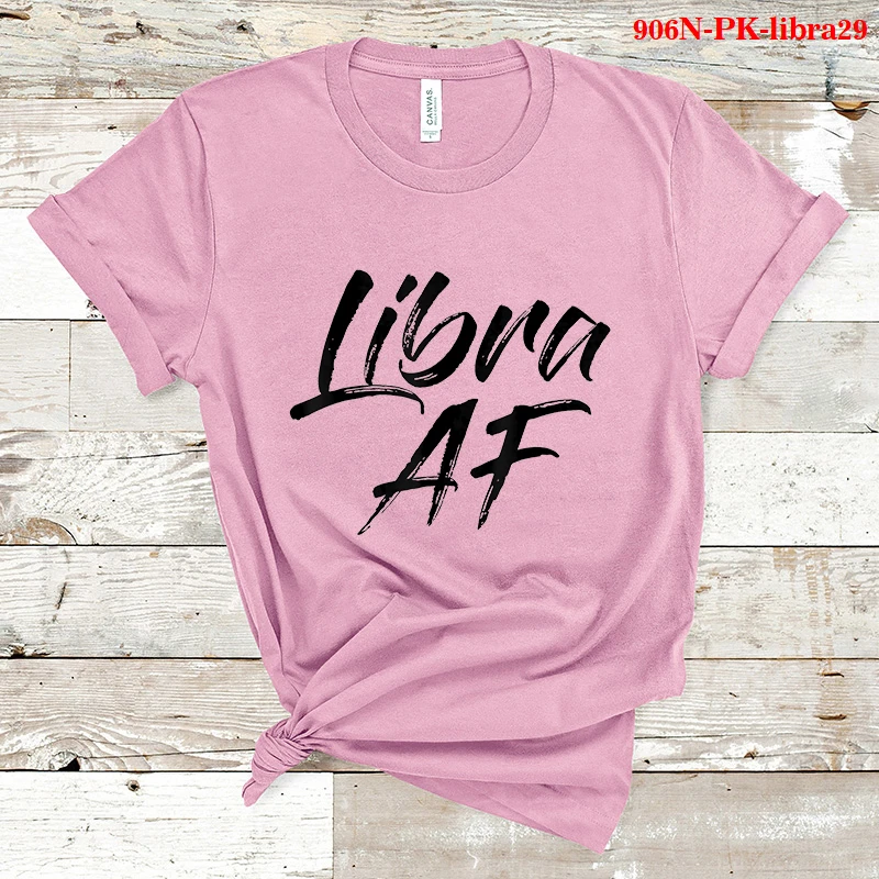 

Harajuku Women T-Shirt Libra AF Letter Print T Shirt Women Casual Summer Short Sleeve O-Neck Woman Clothes Tee Shirts Streetwear