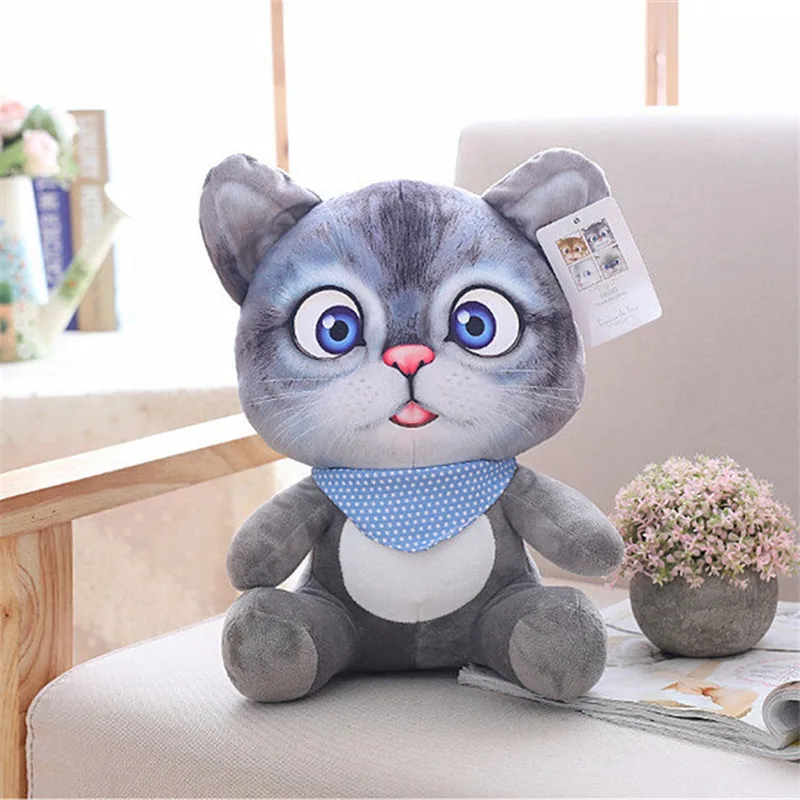 20 см милые мягкие 3D моделирование мягкие игрушки для кошек двустороннее сиденье диван подушка Kawaii Плюшевые Животные Кошки куклы игрушки подарки