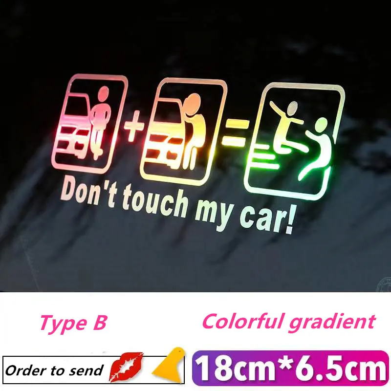 

Car sticker glass car window rear gear was touched my car cartoon funny reflective car sticker creative personality