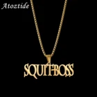 Ожерелье Atoztide с именем на заказ, подвеска золотого цвета, персонализированная толстая цепь из нержавеющей стали, ювелирные изделия для женщин, рождественские подарки