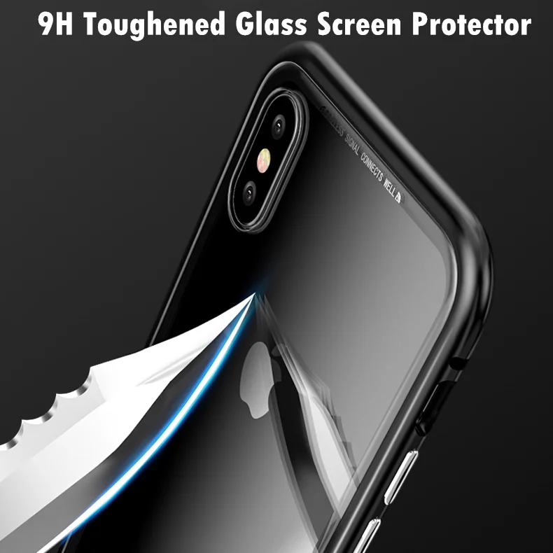 Роскошный 360 магнитный адсорбционный чехол для iPhone XR XS Max X Магнитный из