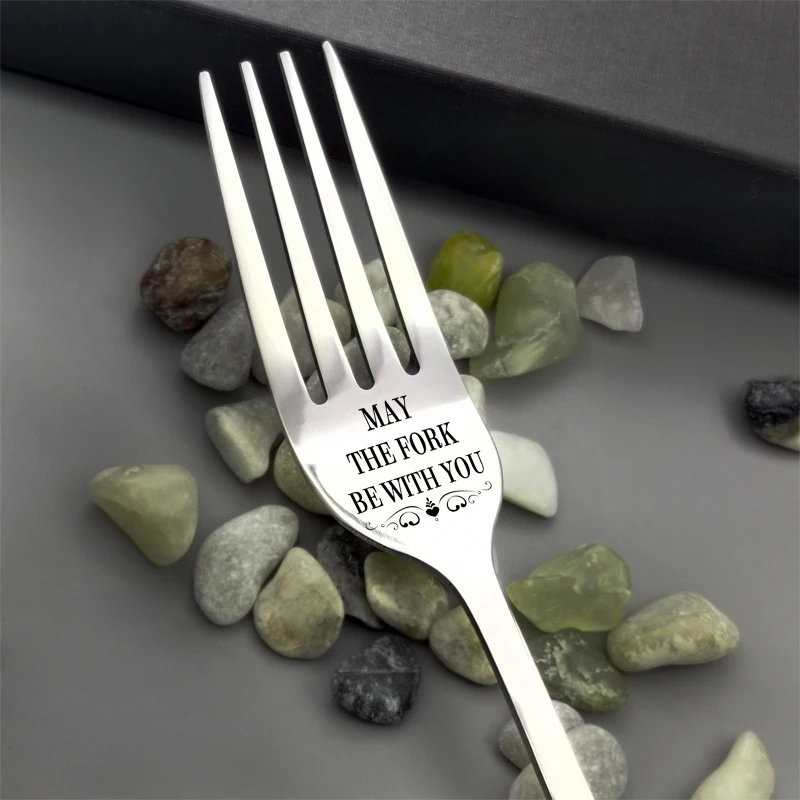 

Engraved Forks Best Gift for Husband Wife and Family Letter Engraved Fork with Gift Box