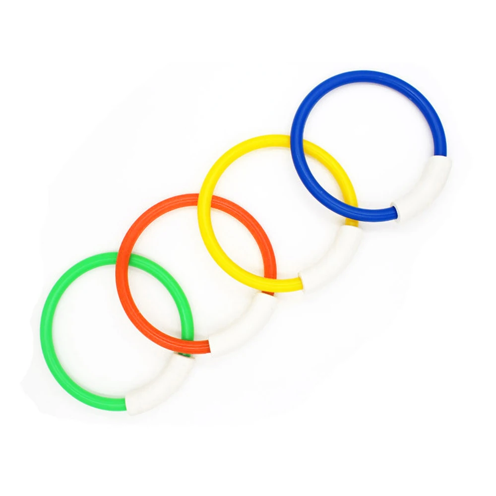 

4 Pcs/Set Kids Diving Rings Set Pool Diving Toys Colorful Underwater Swimming Sinking Rings Pool Rings for Children Toy Adults
