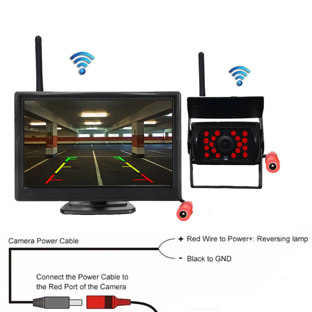 Беспроводная камера заднего вида парковочная с монитором для внедорожников |