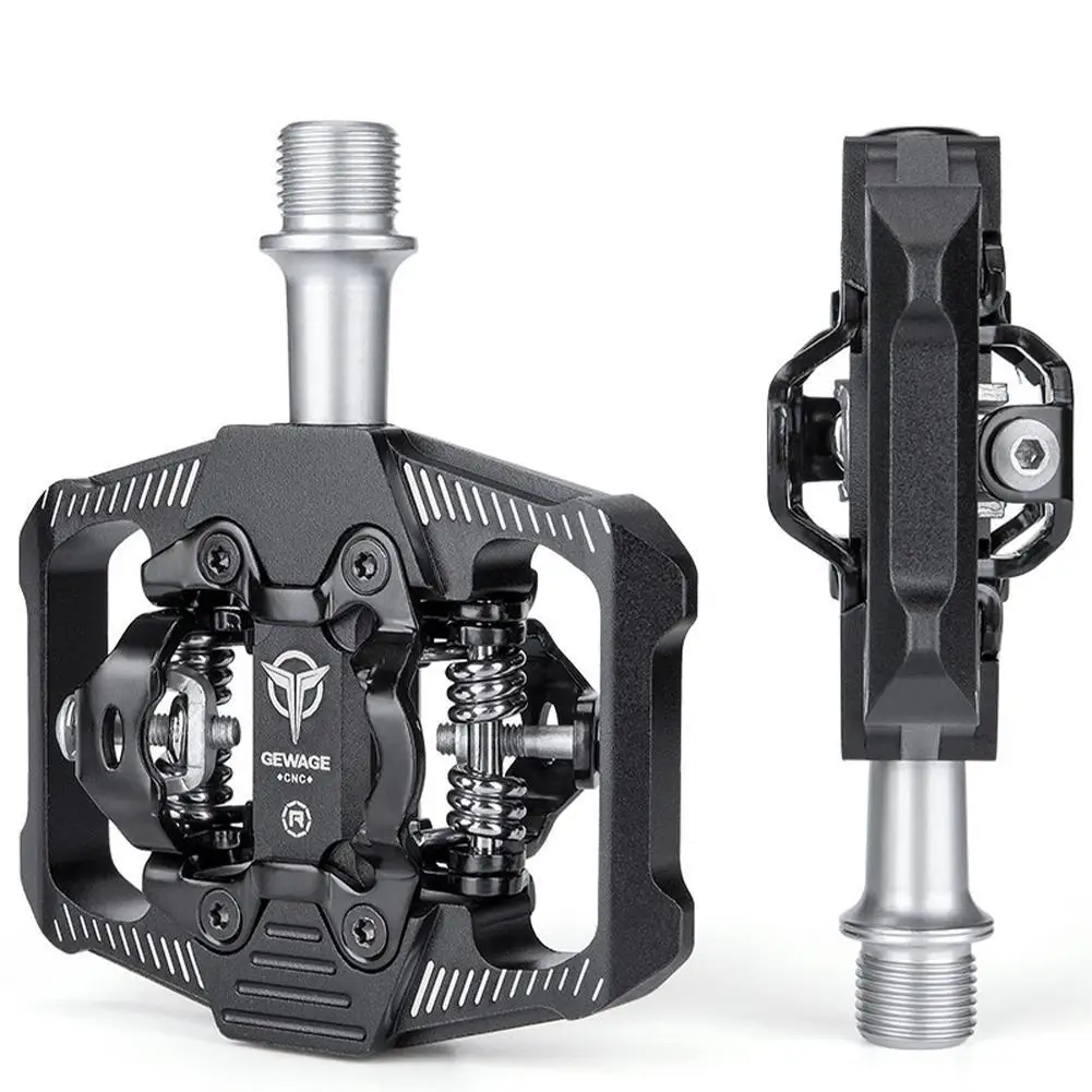 

GEWAGE Bicycle Lock Pedal 2 In 1 With Free Cleat For SPD System MTB Road Aluminum Anti-slip Sealed Bearing Lock Accessories