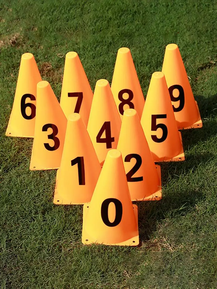 10 шт. пластиковый спортивный тренировочный дорожный конус цифровое табло баррель дорожный конус препятствия тренировочное оборудование для футбола