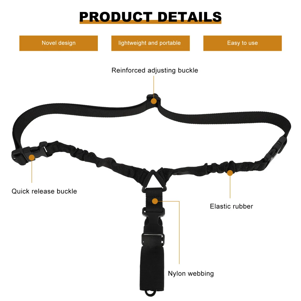 

2pcs Shoulder Strap with Pad Safety Sling Rope for Outdoor Activities (Black)