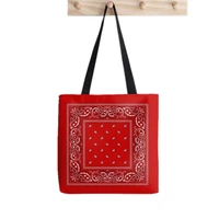 shopper classic bandana bandana red print tote bag women harajuku shopper handbag girl shoulder shopping bag lady canvas bag