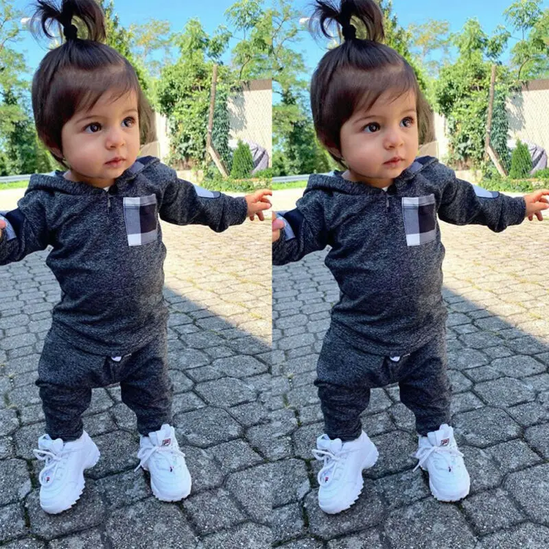 Детская одежда осень-зима 2019 в клетку для маленьких мальчиков и девочек