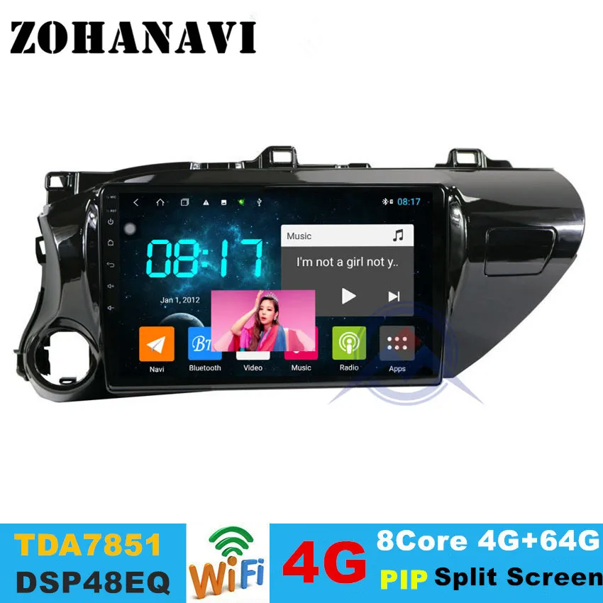 ZOHANAVI 10 2 дюймов Android автомобильный DVD GPS Радио для Toyota Hilux 2016 2017 2018 мультимедийный