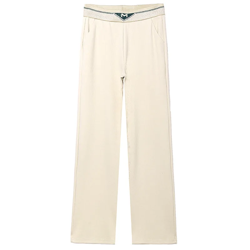 

Knitted Wide-leg Pants Women's 2020 Autumn Winter Fashion High-waist Korean Style Loose Thin Oversize Casual Straight-leg Pants