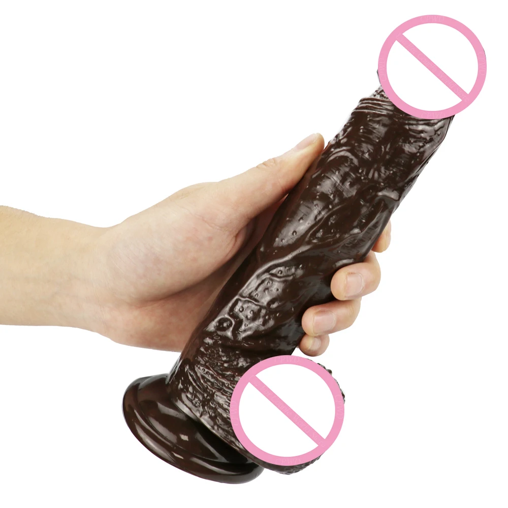 Реалистичный фаллоимитатор CPWD с присоской коричневый пенис глубокая волна очень
