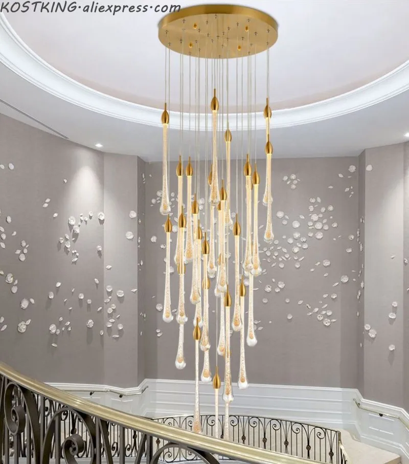 Скандинавская светодиодная люстра в форме капли воды подвесной светильник