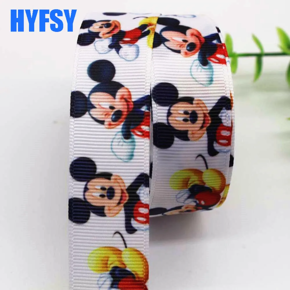 22mm 10043 22 25 мм 10 ярдов мультфильм ленты DIY волос лук материал подарок посылка корсажные ленты мышь - Цвет: 22mm