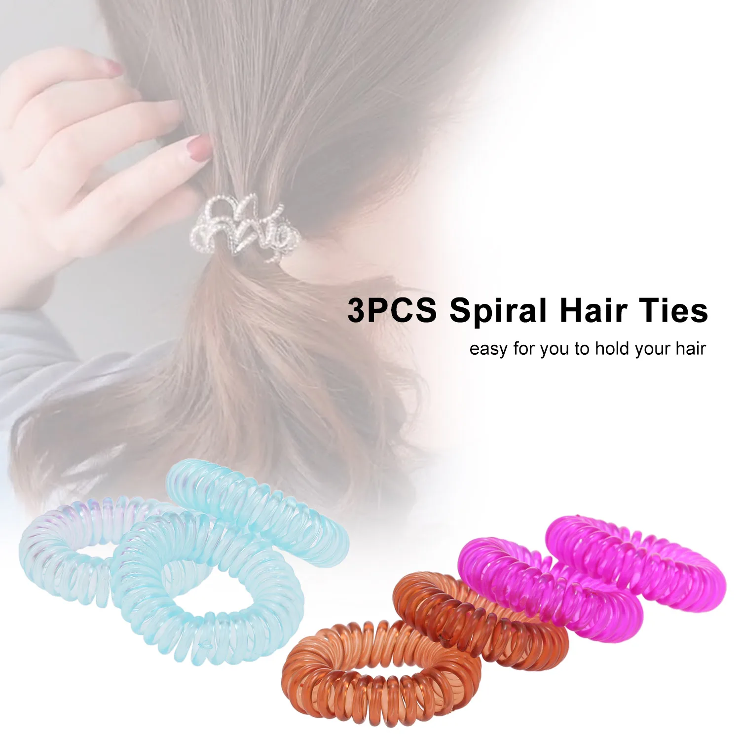 3 шт. резинки для волос на спирали пластиковые волос|Аксессуары укладки| |