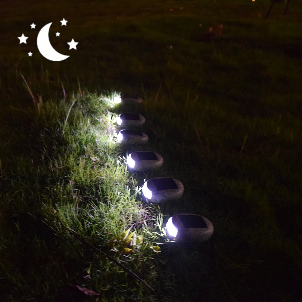 Солнечный садовый светильник Открытый Светодиодный Lmitate камень для украшения