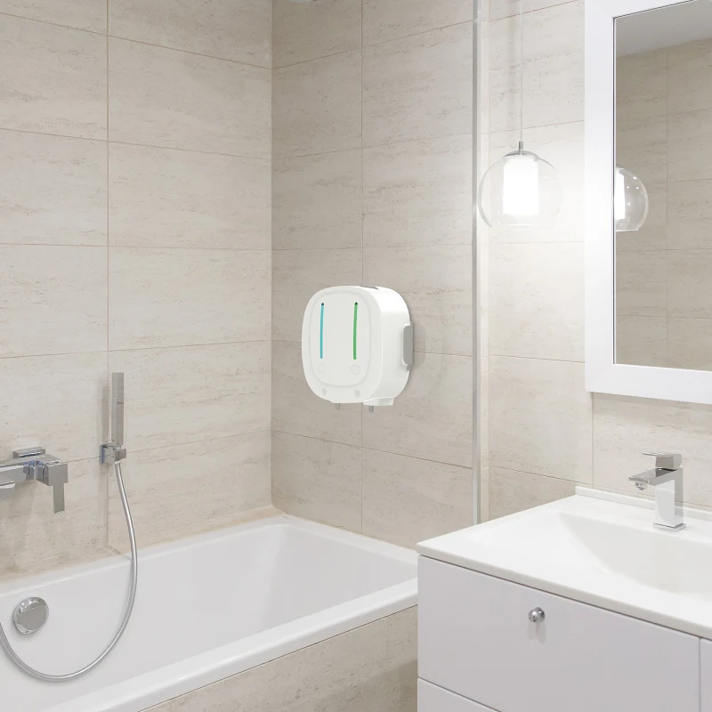 

550ml*2 2-Chamber Touchless Infrared Automatic Induction Visualization Shampoo Shower Gel Machine Wall-mounted Soap Dispenser