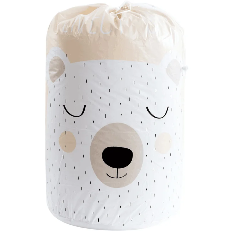 

Cartoon Bear Storage Bag Beam Port Transparent Bag Large Foldable Clothes Organizer Baby Toy Moistureproof Travel Bags