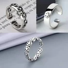 Новинка, Лидер продаж, модный трендовый набор колец с улыбающимся лицом, трехкомпонентное кольцо с улыбающимся лицом, регулируемое Открытое кольцо