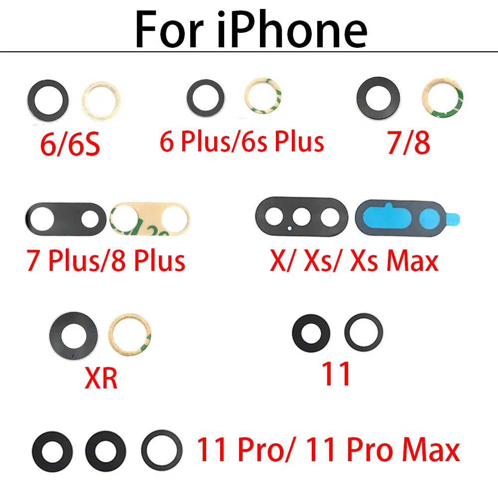 Стекло для камеры Iphone 12 6S 7 8 Plus X XR XS Pro Max задняя камера стеклянный объектив с