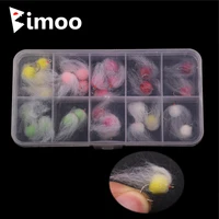 bimoo 36pcsbox mix color milking egg fly combo set trout fly fishing nude egg flies glow bug size 12