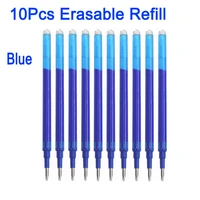 delvtch 10pcs set 0 7mm erasable pen refill rod office accessories stationery writing handle blue red color ink erasable gel pen