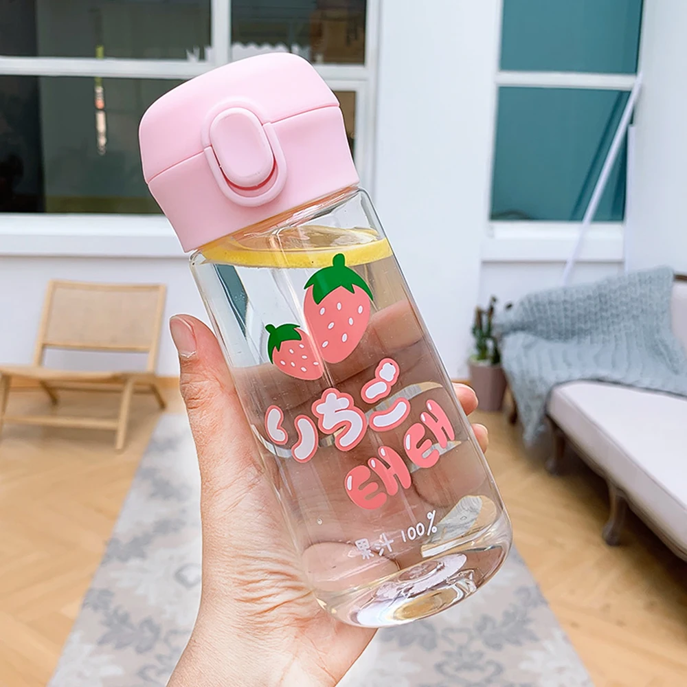 Портативная большая емкость мультяшная фруктовая бутылка для воды с поп крышкой портативная чашка