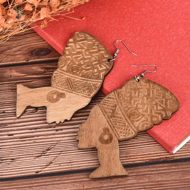 Винтажная Длинная Деревянная Серьга для женщин этнические модные ювелирные