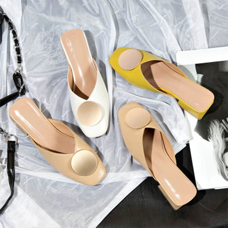 2020 женщин мулов женщина удобные тапочки женские элегантные повседневные горки