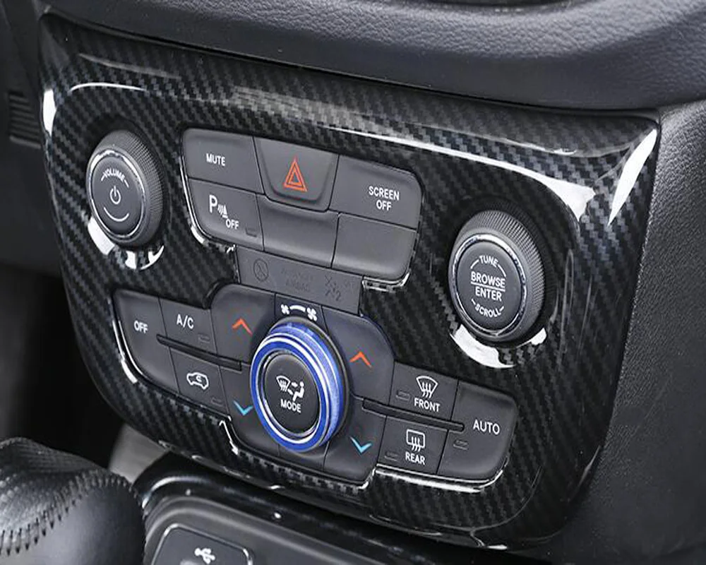 

For Jeep Compass 2017 2018 2019 2020 ABS Matte Interior Accessories Car Styling Air Conditioning Adjustment Switch Cover Trim
