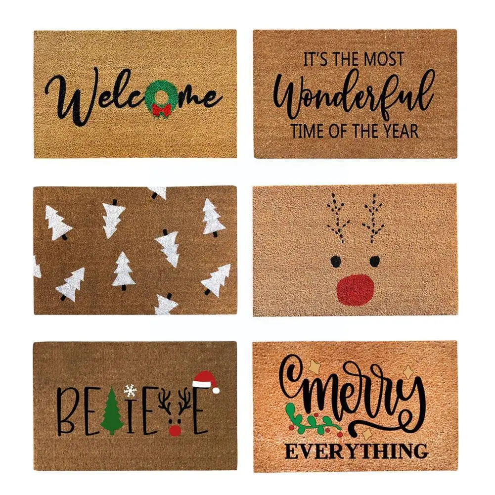 

Рождественский коврик, прочный нескользящий наружный коврик, Придверный коврик, входной коврик для дома, Фотофон, подарок на Новый год 2022, 60*...