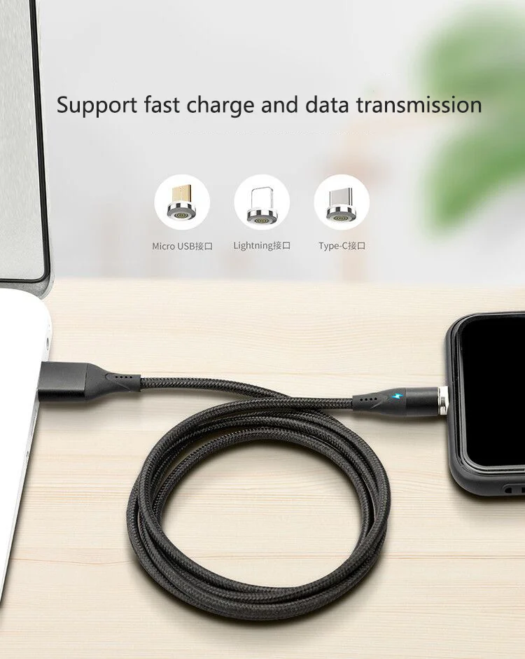 Магнитный кабель 3A Micro usb type C, супер быстрая зарядка и синхронизация данных, магнитное зарядное устройство usb type-C для iPhone XS, samsung, LG